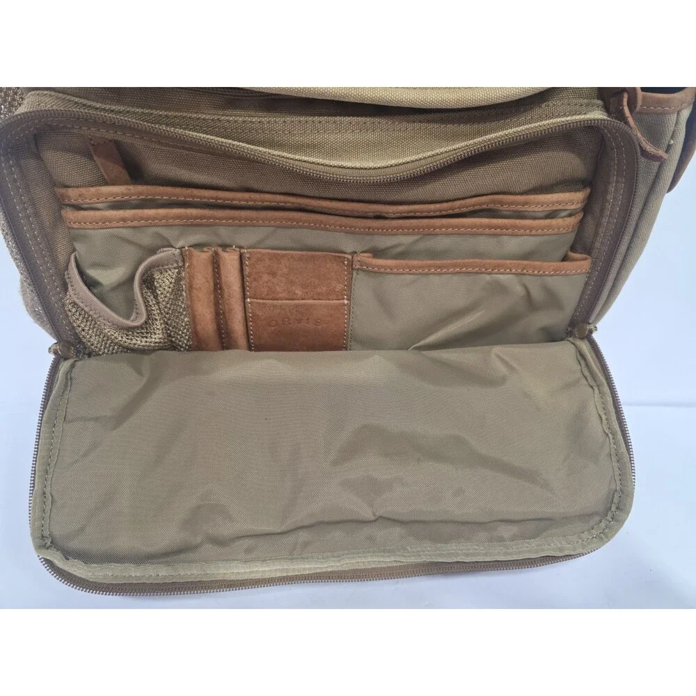 Vintage Orvis Battenkill Leather and Canvas Backpack Outdoor Travel Bag